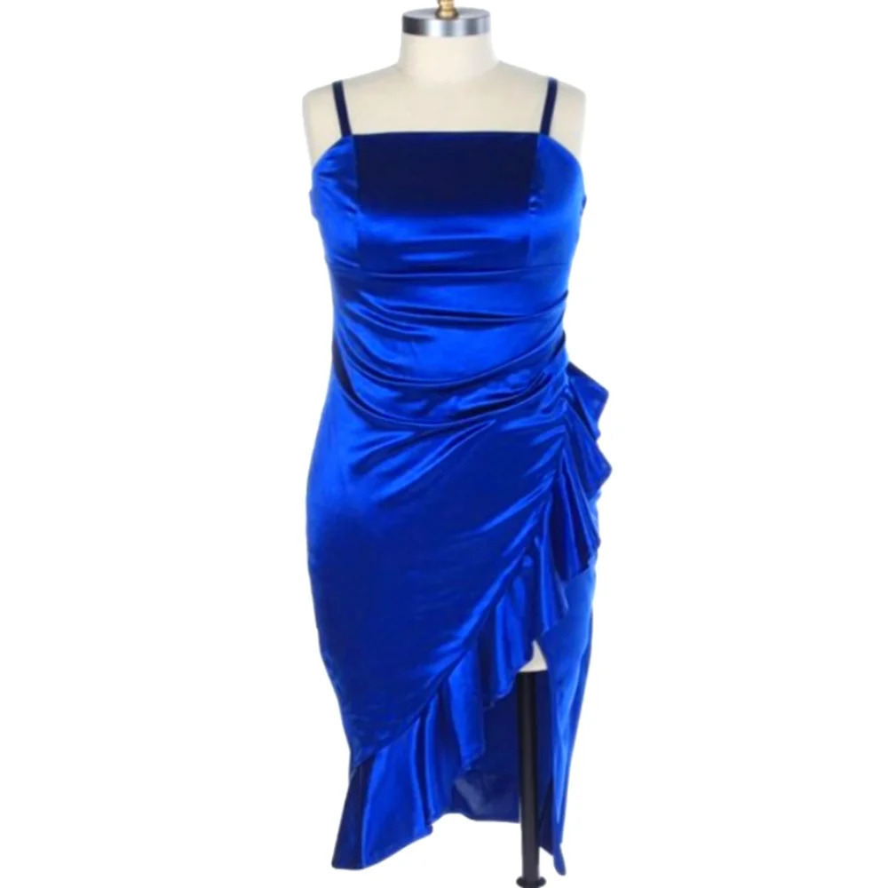 Honey and Rosie Sleeveless Crisscross-Back Satin Sheath Dress NWT